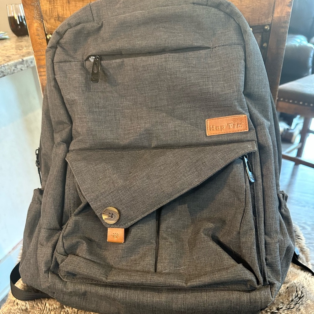 Hap Tim Multi- Function Large Grey Baby Diaper Ba… - image 1